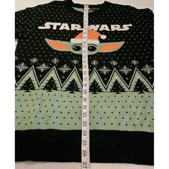 STAR WARS THE MANDALORIAN Grogu Ugly Christmas Sweater Med Child Yoda Holiday - Picture 5 of 8